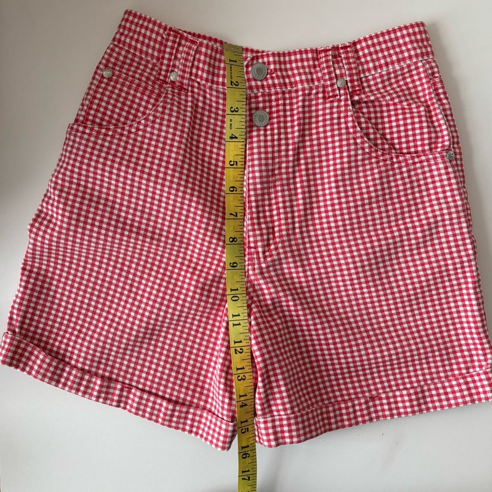 Vintage Red Gingham High-Waisted Shorts - Picture 4 of 5